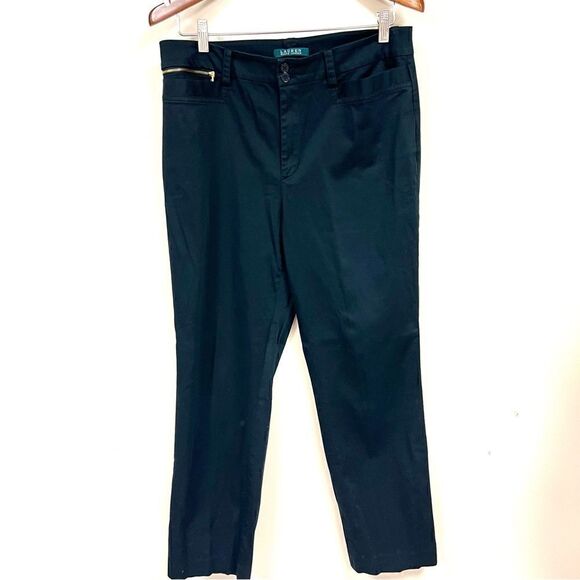 - Ralph Lauren black pants with gold side zipper size 12 - Picture 1 of 6